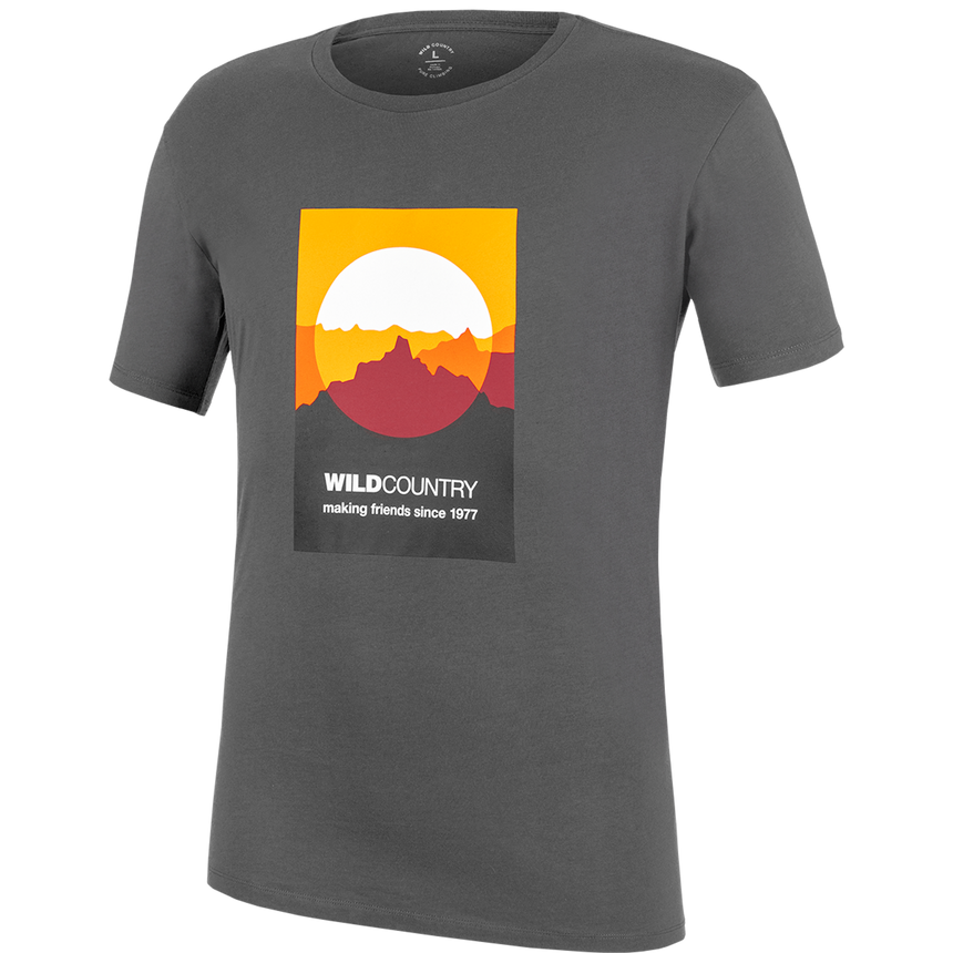 Wild Country Climbing Heritage T-Shirt Man Outdoor Action Onyx - Front Angled