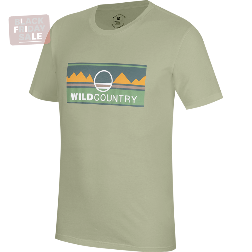 Wild Country Climbing Heritage T-Shirt Man Outdoor Action Jade - Front Angled