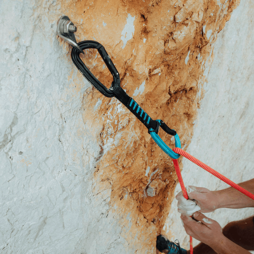 Wild Country Climbing Wildsport Quickdraw 6X12CM Outdoor Action Black/Turquoise - Product In Use