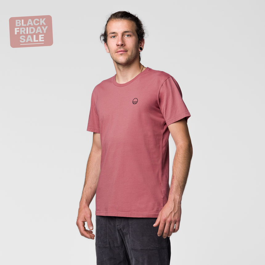 Wild Country Climbing Flow T-Shirt Man Outdoor Action Mallow - Front Angled Fit on Model