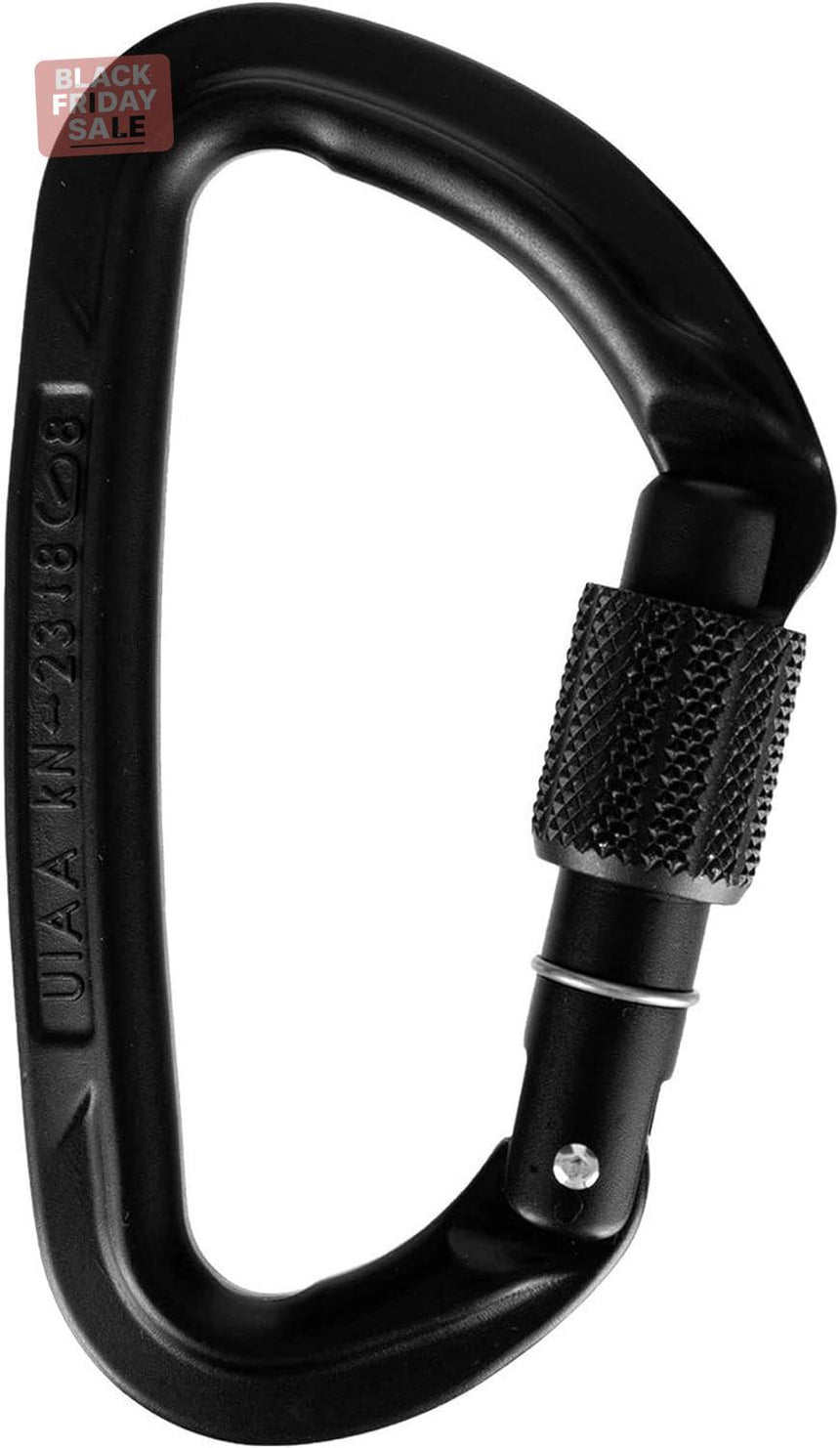 Wild Country Climbing Session Screw Gate Locking Carabiner Outdoor Action Black - Side