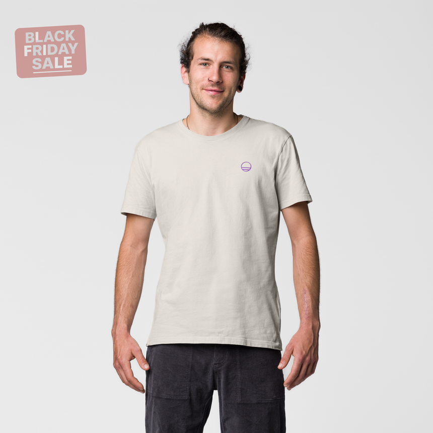 Wild Country Climbing Flow T-Shirt Man Outdoor Action Moonstone - Front Fit on Model