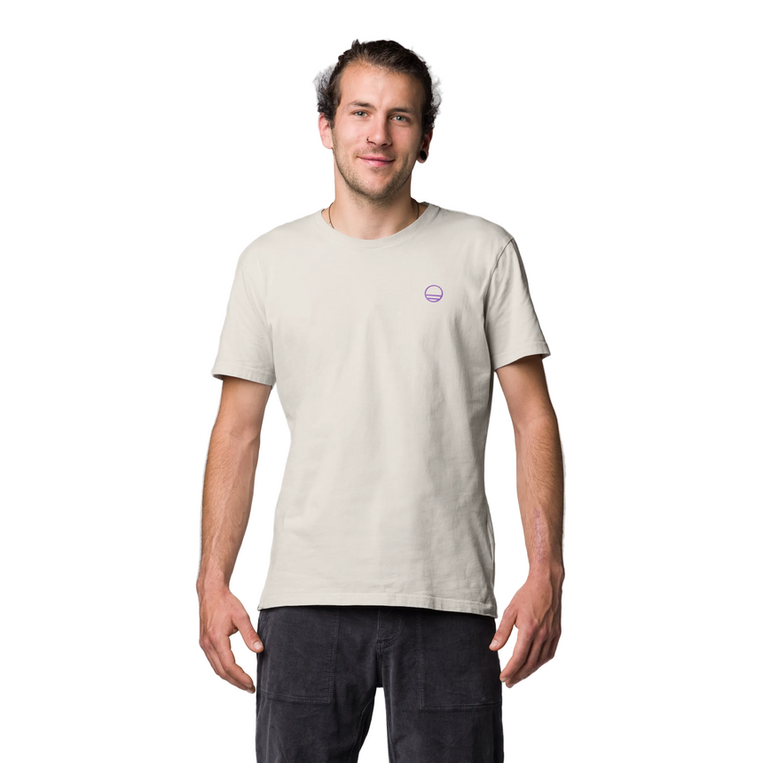 Wild Country Climbing Flow T-Shirt Man Outdoor Action Moonstone - Front Fit on Model