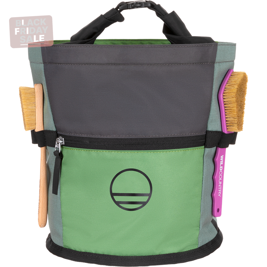Wild Country Climbing Sequence Chalk Bucket Outdoor Action Green Ivy/Marsh/Onyx - Front