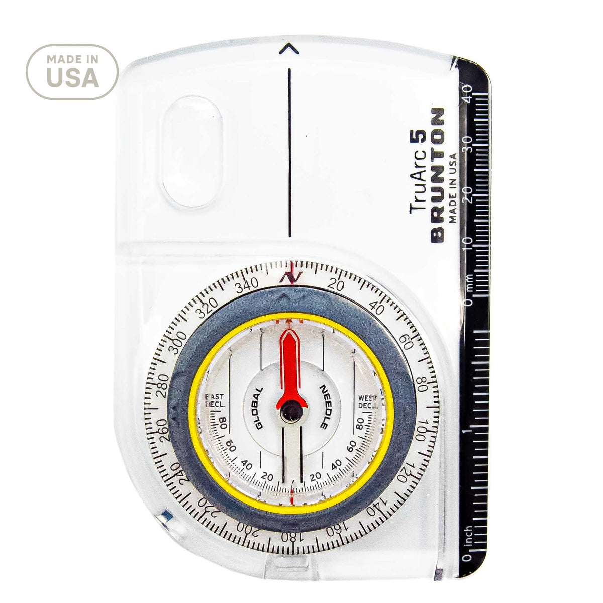 Brünton TruArc 5 compass on a white background