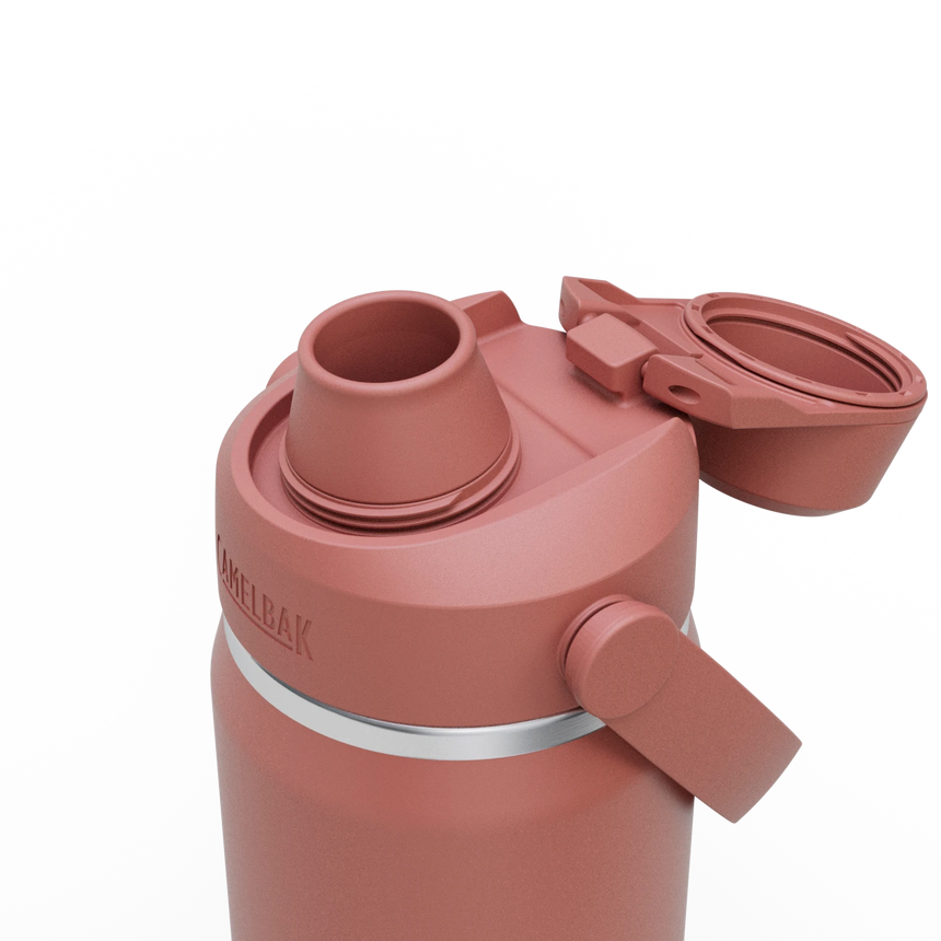 Camelbak Thrive™ Chug 20oz Bottle, Insulated Stainless Steel Outdoor Action Sierra Red- Open