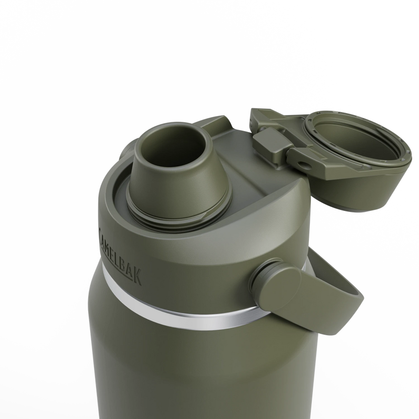 Camelbak Thrive™ Chug 32oz Bottle, Insulated Stainless Steel Outdoor Action Moss- Open