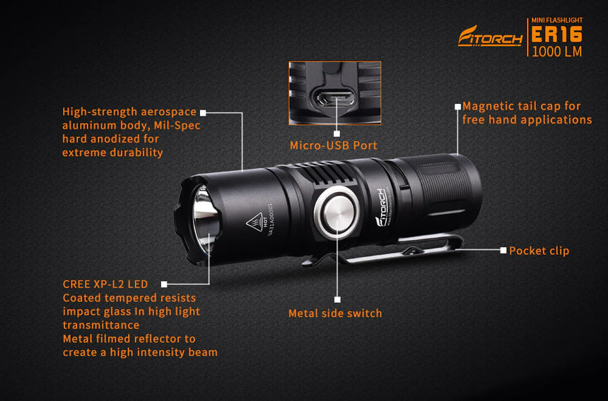 Fitorch ER16 Torch with Battery Outdoor Action