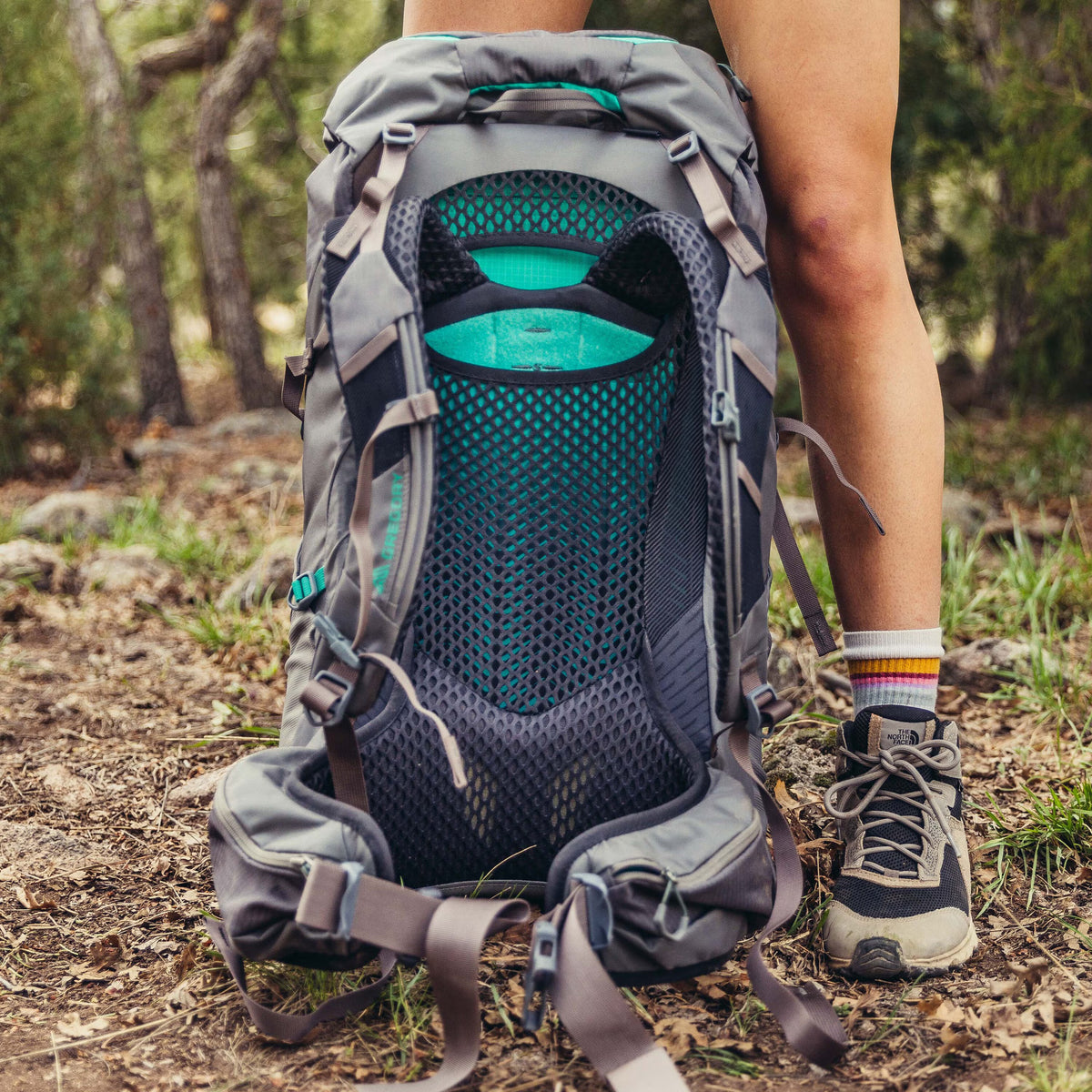 Gregory Jade 43L Women's Hiking Backpack in Mist Grey - Hipbelt Pocket Detail