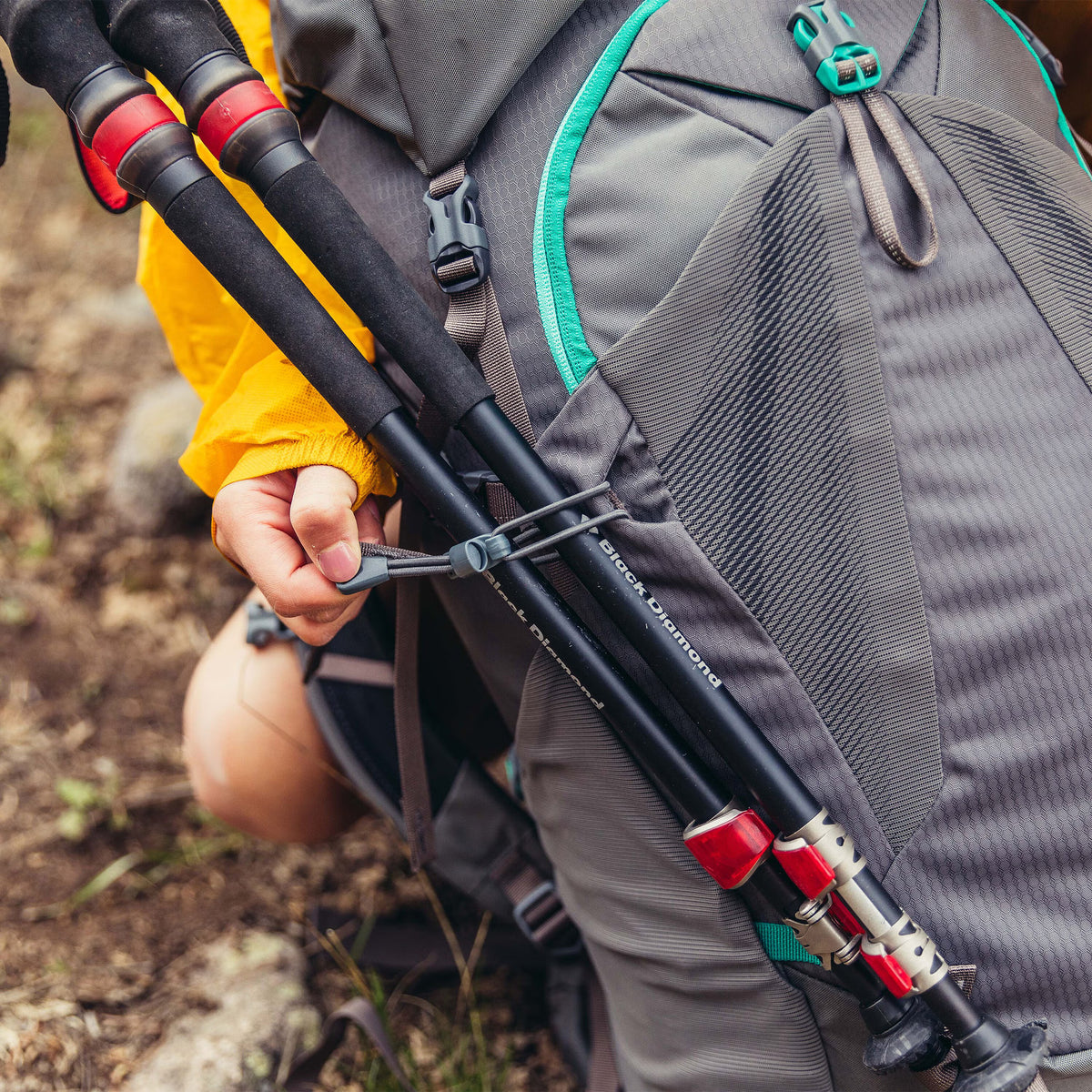 Backpack in Mist Grey - Hydration Reservoir Access Detail