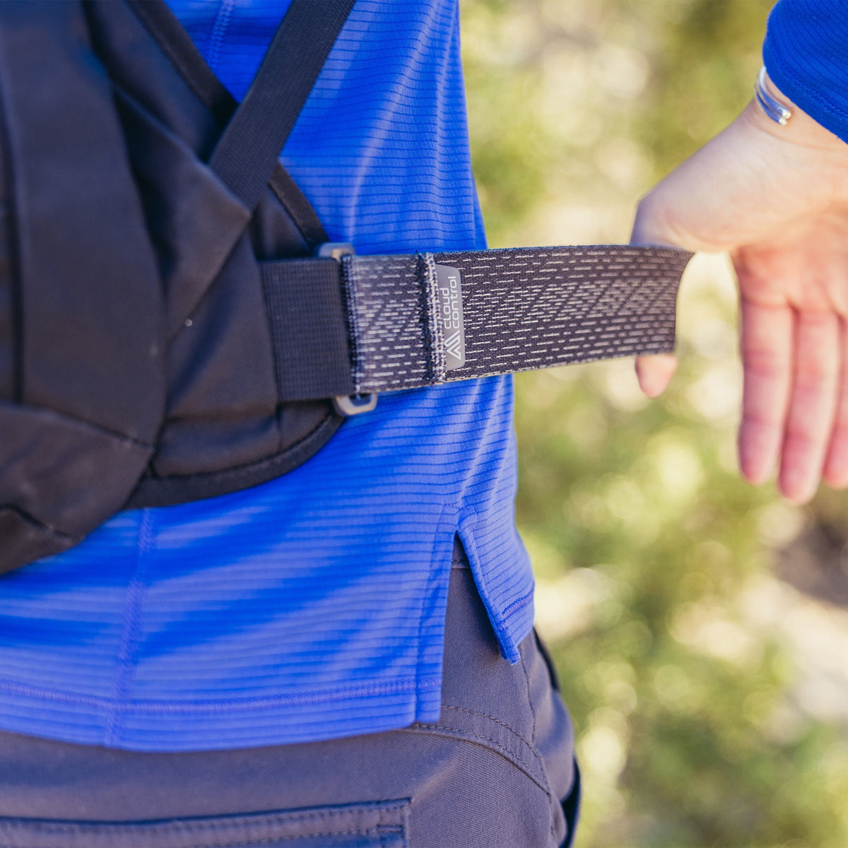 Gregory Kiro 20L Daypack in Alpine Black - hipbelt detail, worn