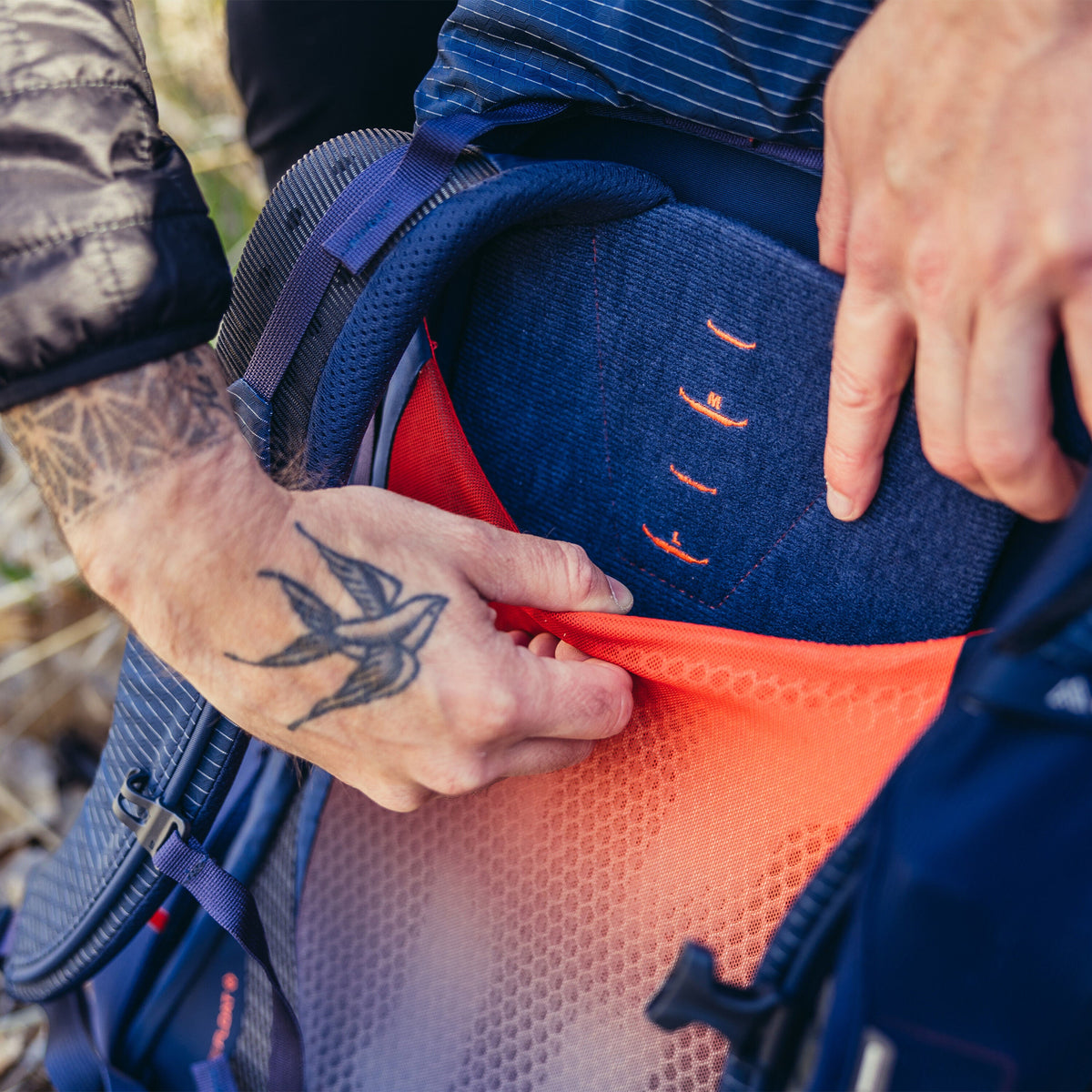 Gregory Paragon 50L Men's Backpacking Pack in Spark Navy - AirCushion Backpanel Detail