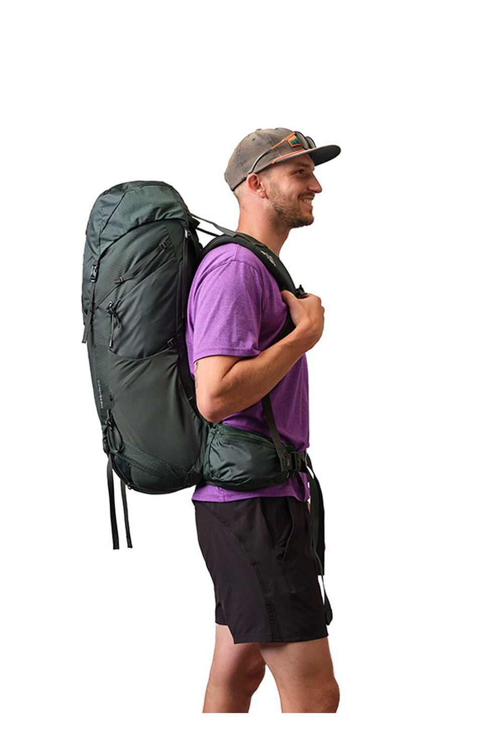 Gregory Paragon 60 Men's Backpacking Pack in Cascade Green - Front