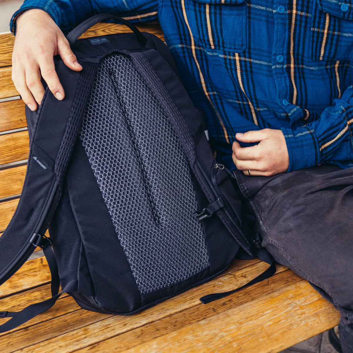 Gregory Rhune 28 Backpack in Carbon Black - AirCushion Backpanel Detail