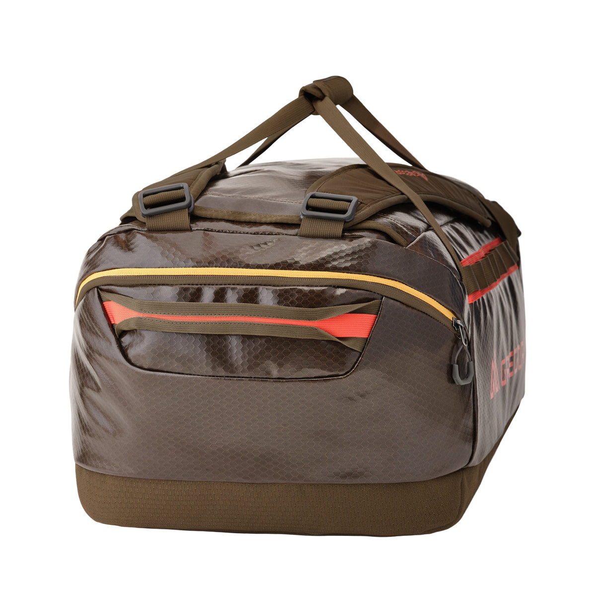 Gregory Alpaca 60L Duffel Bag in Mesa Brown - Side View showing 60L capacity