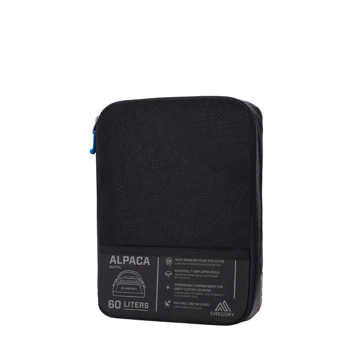 Gregory Alpaca 60L Included Packing Cube - packaging doubles as see-through mesh packing cube