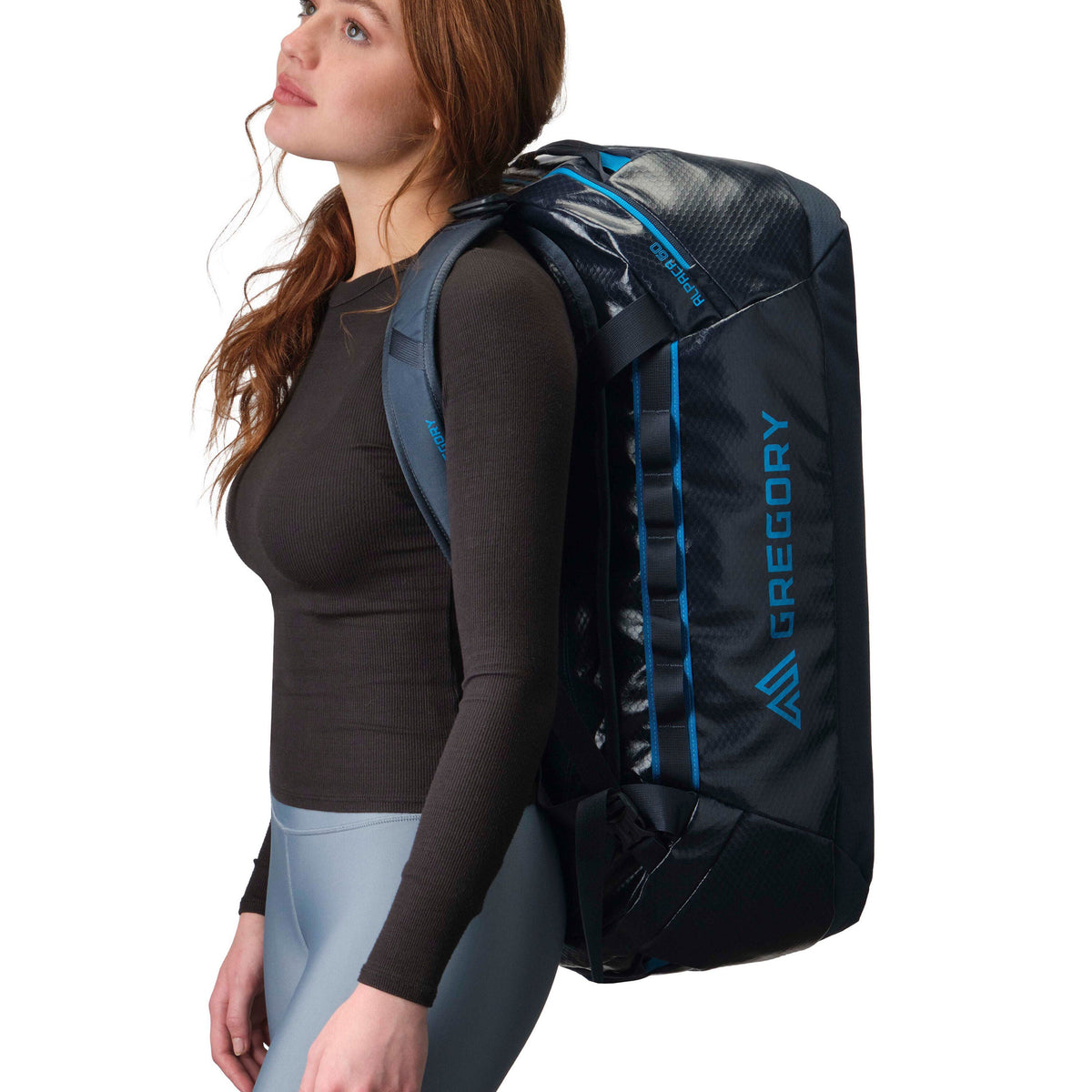 Gregory Alpaca 60L Shoulder Strap Detail - padded comfort for backpack-style carrying