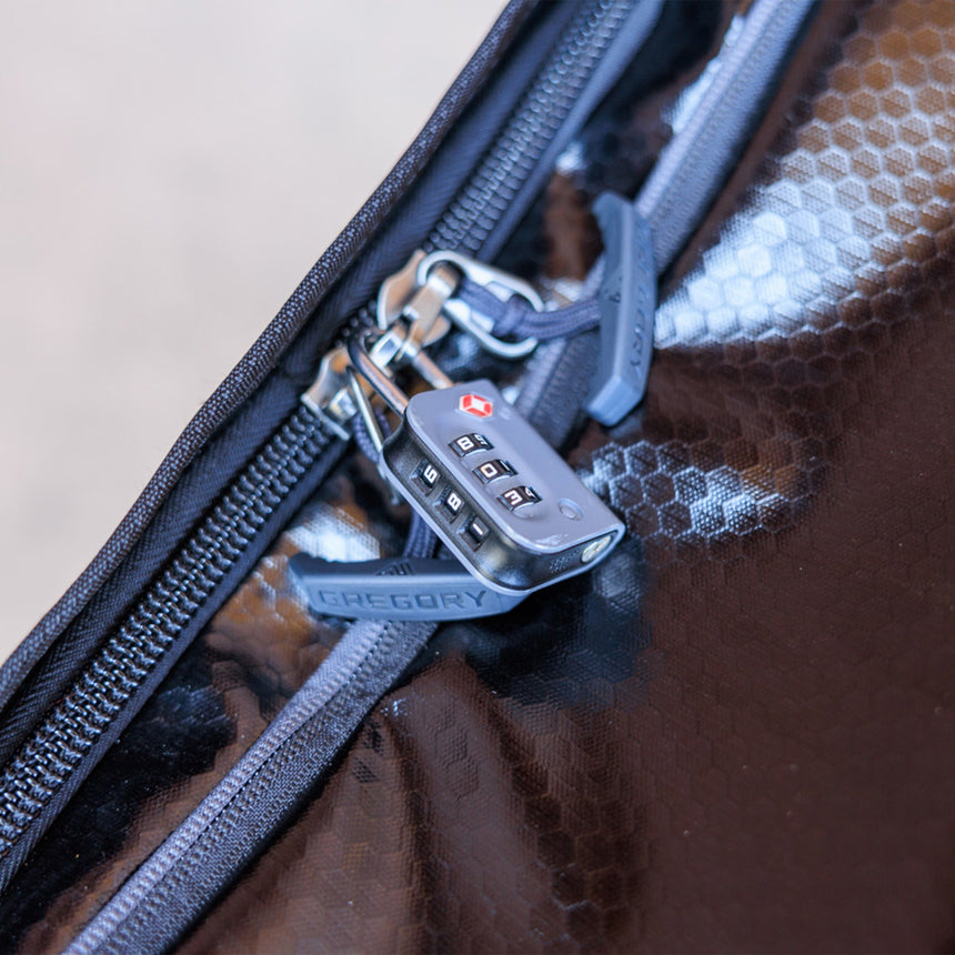 Gregory Alpaca Wheeled Duffel 100L #10 Lockable YKK Zipper with oversized T-grip puller for security