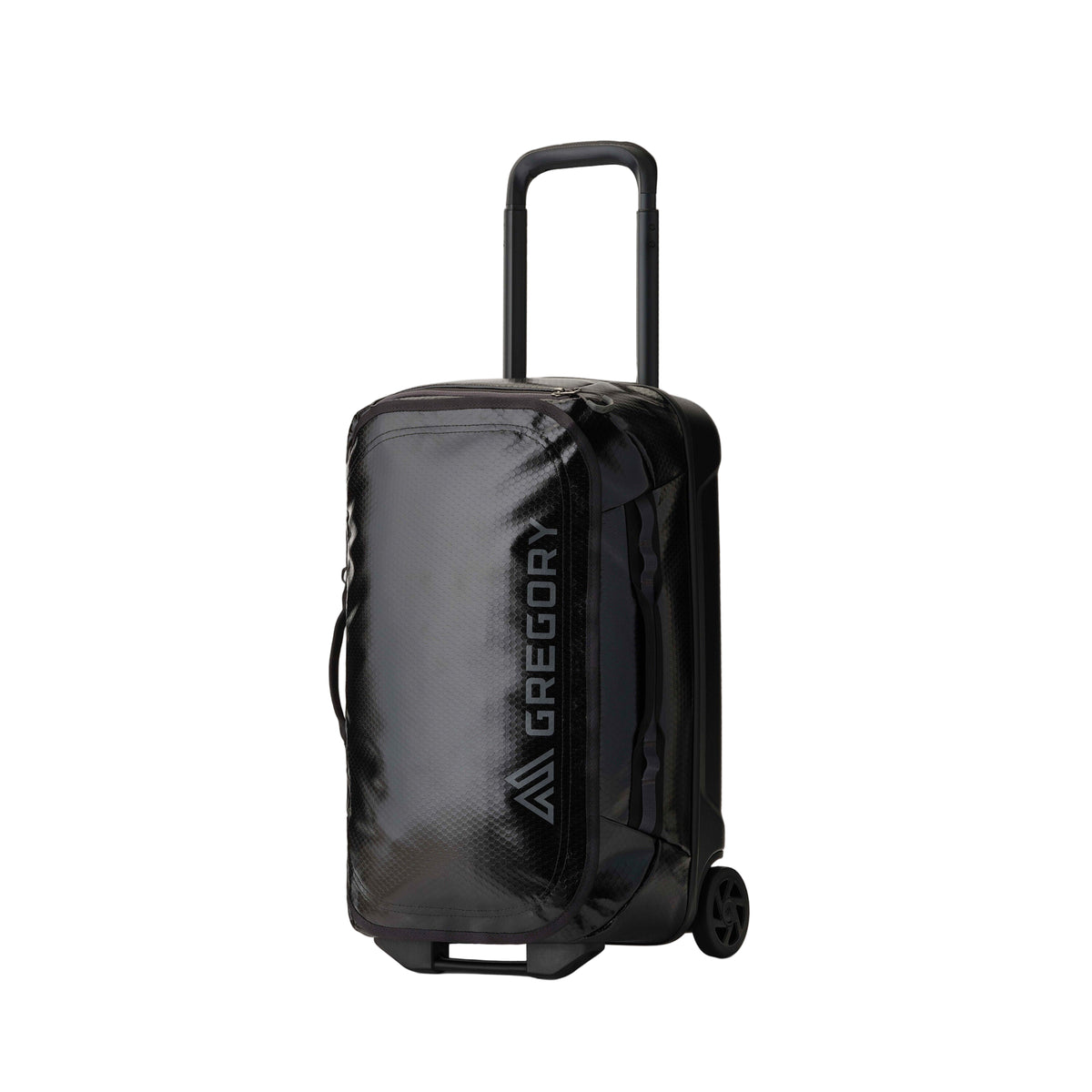Gregory Alpaca Wheeled Duffel 40L in Obsidian Black - Front View carry-on size with telescoping handle