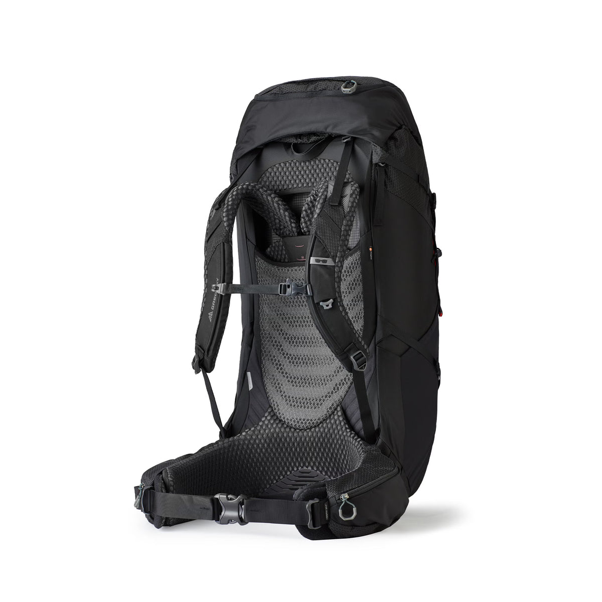 Gregory Baltoro 100 Pro RC 95L in Lava Black - Back View showing perimeter alloy frame and suspension