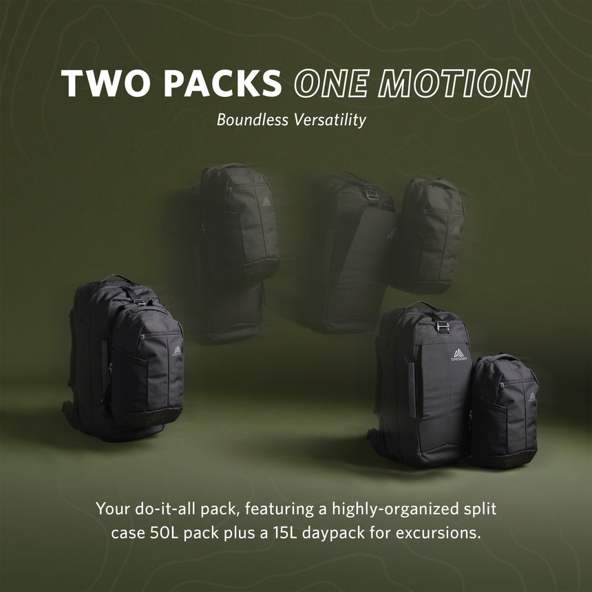 Gregory Border 50 + 15 Boundless Versatility - multiple travel setups for extended adventures
