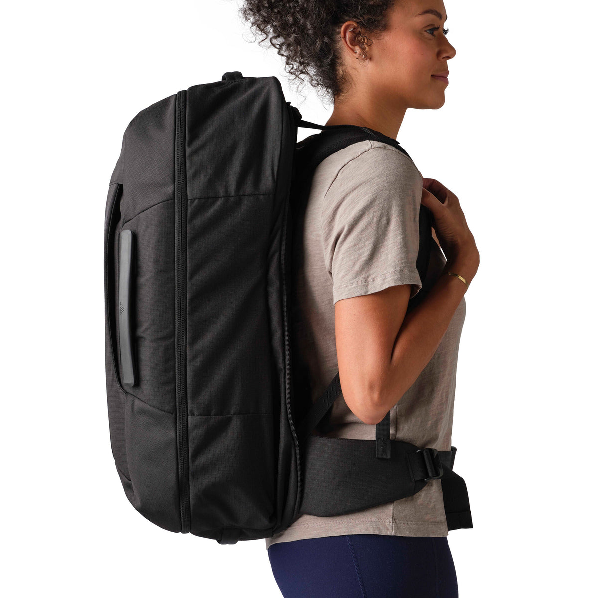 Gregory Border 50 + 15 on Model - demonstrating comfortable fit with adjustable torso and padded hipbelt