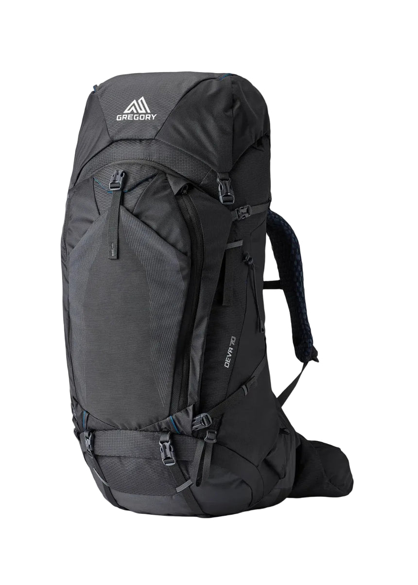 Gregory Deva 70 RC 70L Women's Backpack in Eggplant - Front View with women-specific geometry