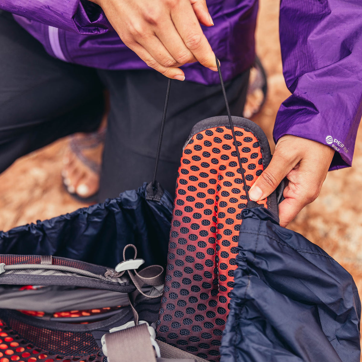 Gregory Raincover 80-110L Hipbelt Loop attachment system for stable coverage during extended expeditions