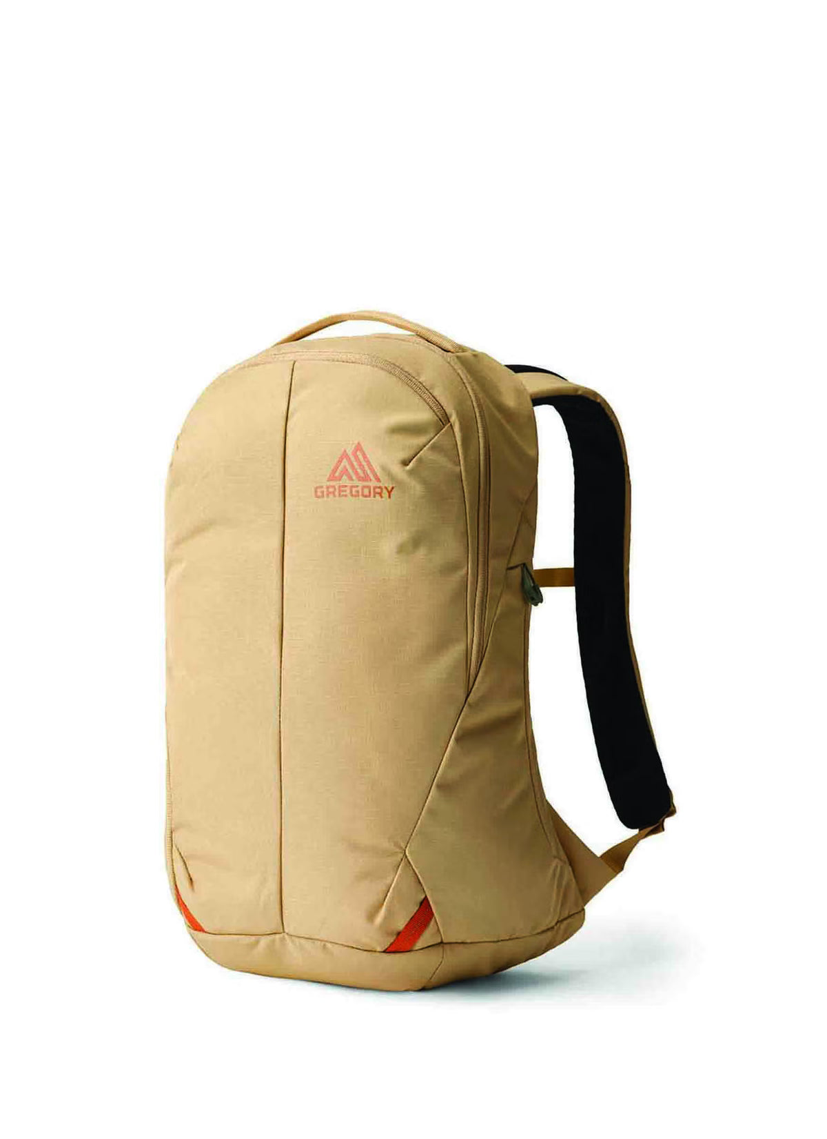Gregory Rhune 18L Everyday Backpack in Sand Storm - Front Angle View with 100% recycled materials