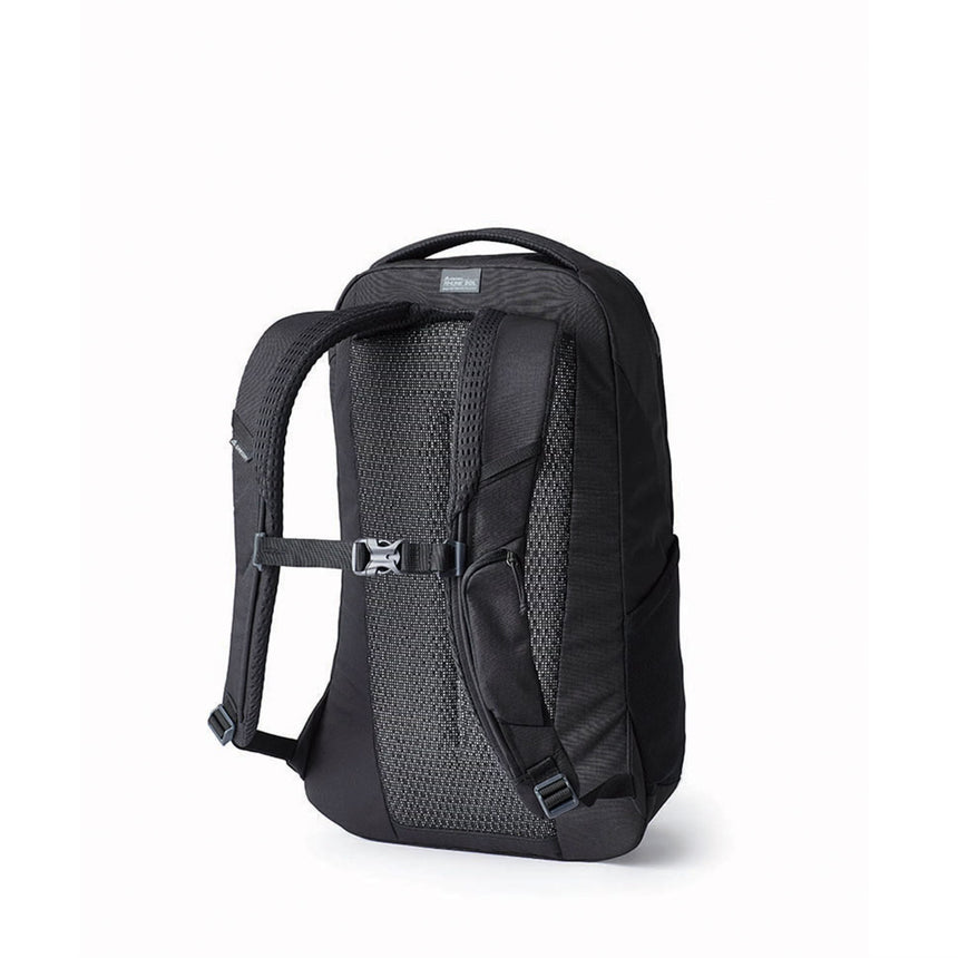 Gregory Rhune 20L Everyday Backpack in Carbon Black - Back View showing AirCushion technology