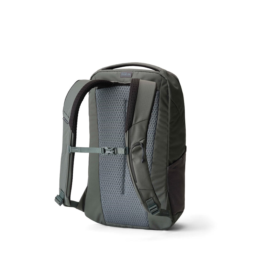 Gregory Rhune 20L Everyday Backpack in Swiss Green - Back View showing breathable backpanel