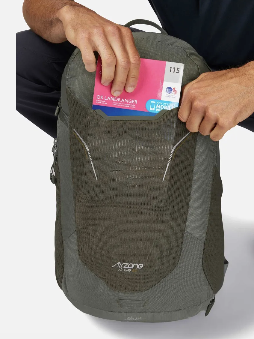 Person opening front meshcLowe Alpine AirZone Active 22 Backpack
