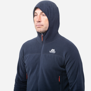 Mountain Equipment Micro Zip Fleece Jacket close up front hood model image