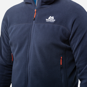 Mountain Equipment Micro Zip Fleece Jacket close up front logo model image