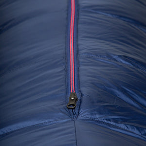 Mountain Equipment Helium 800 Women's Sleeping Bag close up zip image