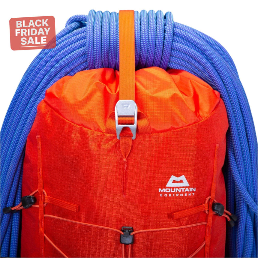 Mountain Equipment Tupilak 30+ Backpack top half with rope storage image