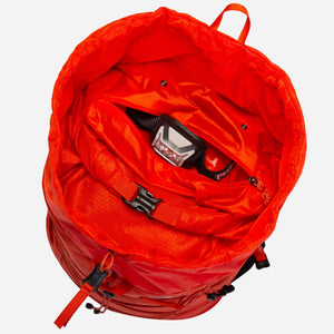 Mountain Equipment Tupilak 30+ Backpack close up top storage image