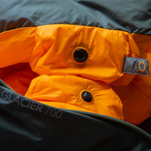 Mountain Equipment Glacier 300 Women's Sleeping Bag close up button closure image