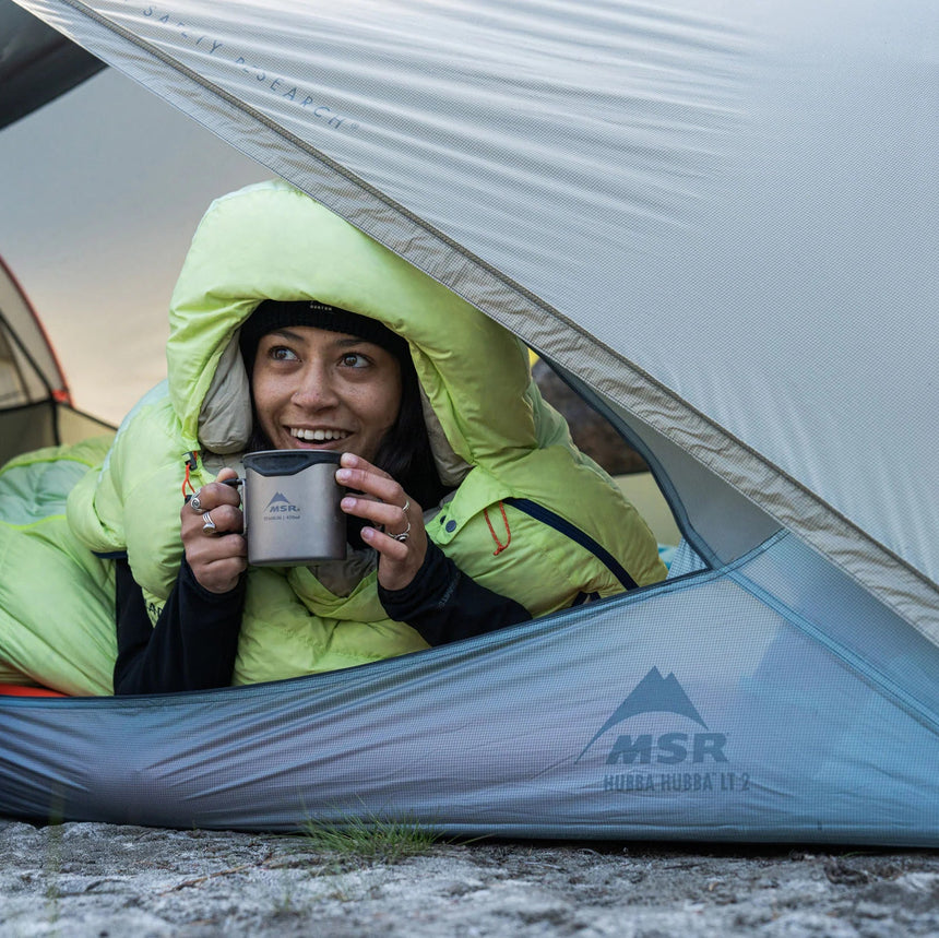 MSRMSR Hubba Hubba™ LT 2-Person Backpacking Tent Outdoor Action- open door