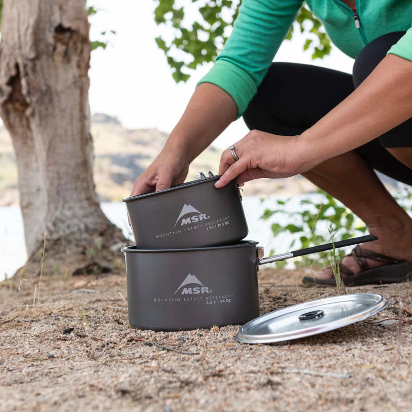 MSR Ceramic 2 Pot Set Outdoor Action- Product in use (2)