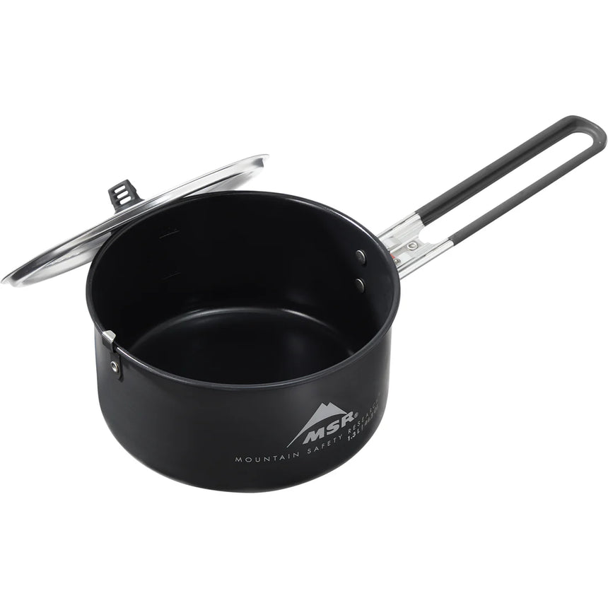 MSR Ceramic Solo Pot Outdoor Action- Lid on Side