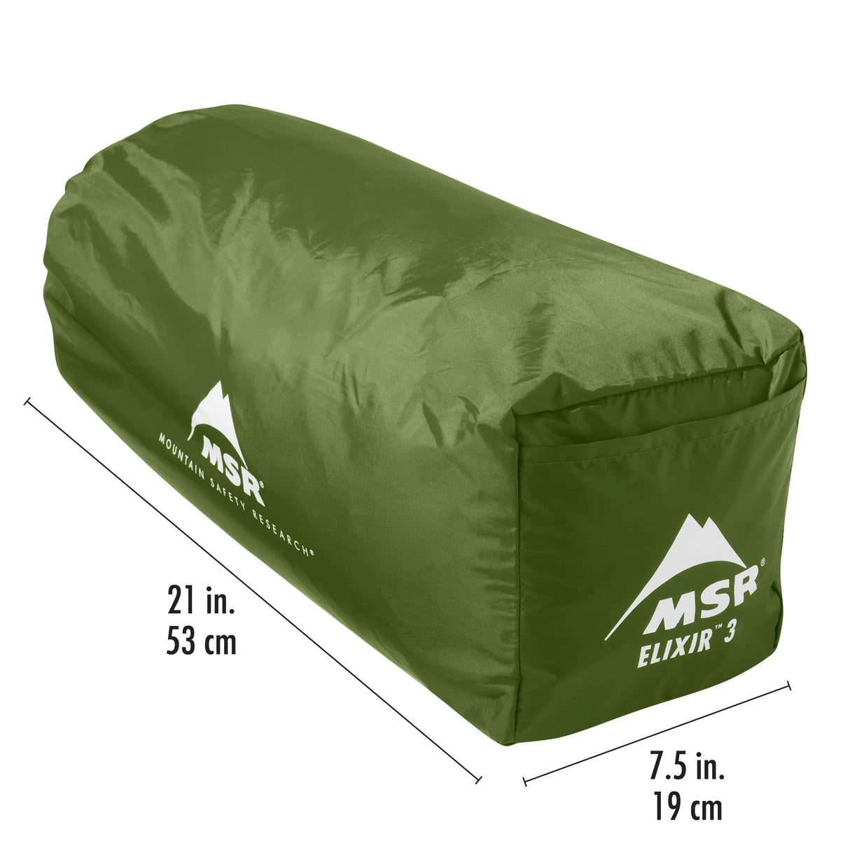 MSR Elixir™ 3-Person Backpacking Tent Outdoor Action- Stuff Sack Packed Dimensions