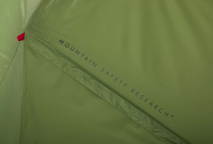 MSR Elixir™ 4-Person Backpacking Tent Outdoor Action- StayDry Door & Rain Gutter Detail