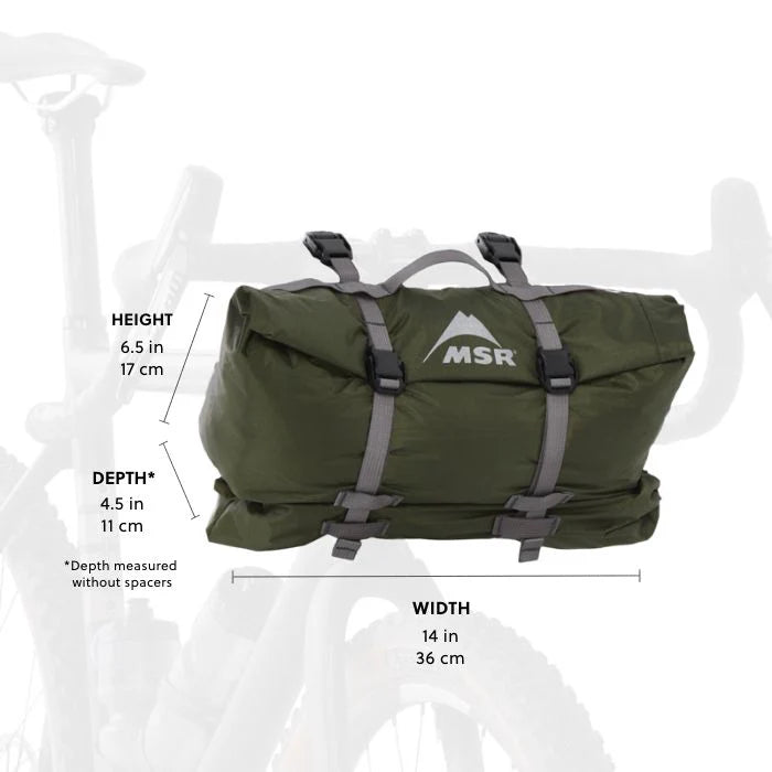 MSR Hubba Hubba™ Bikepack 1-Person Tent Outdoor Action- Storage Bag Packed Dimensions
