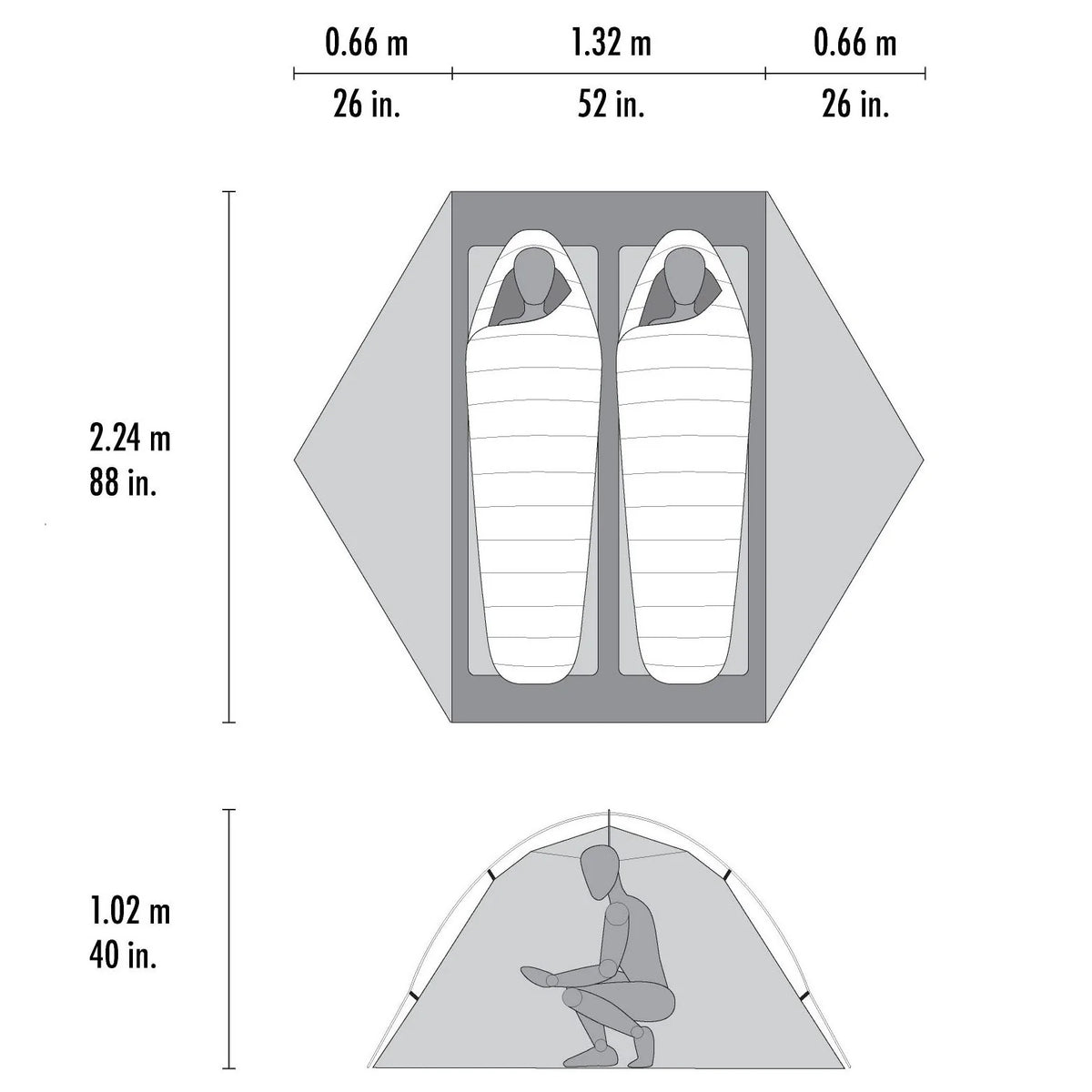 MSR Hubba Hubba™ LT 2-Person Backpacking Tent Outdoor Action- tent dimensions