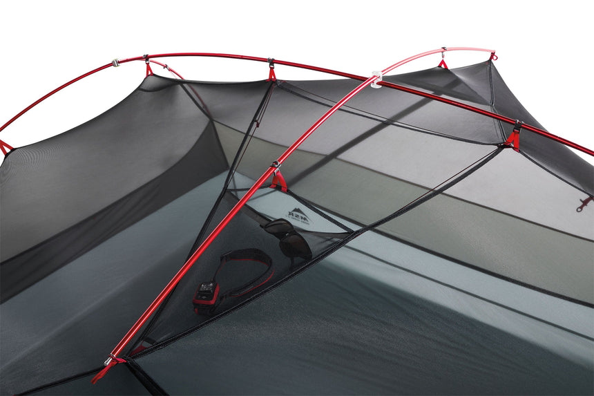 MSR Hubba Hubba™ LT 3-Person Backpacking Tent Outdoor Action- Gear Loft and Clip Detail