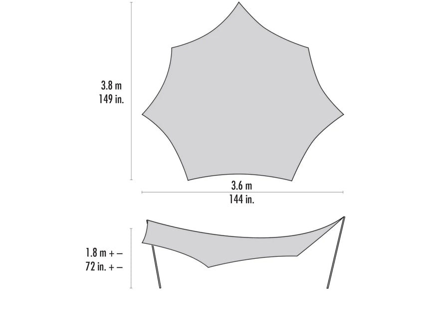MSR Rendezvous Sun Shield 200 Shelter Outdoor Action- Floorplan