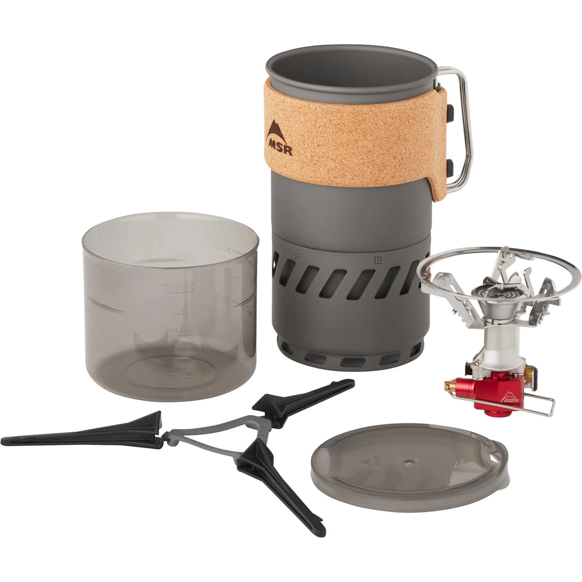 MSR Switch™ Stove System Outdoor Action- Contents (PackTowl cleaning cloth not shown)