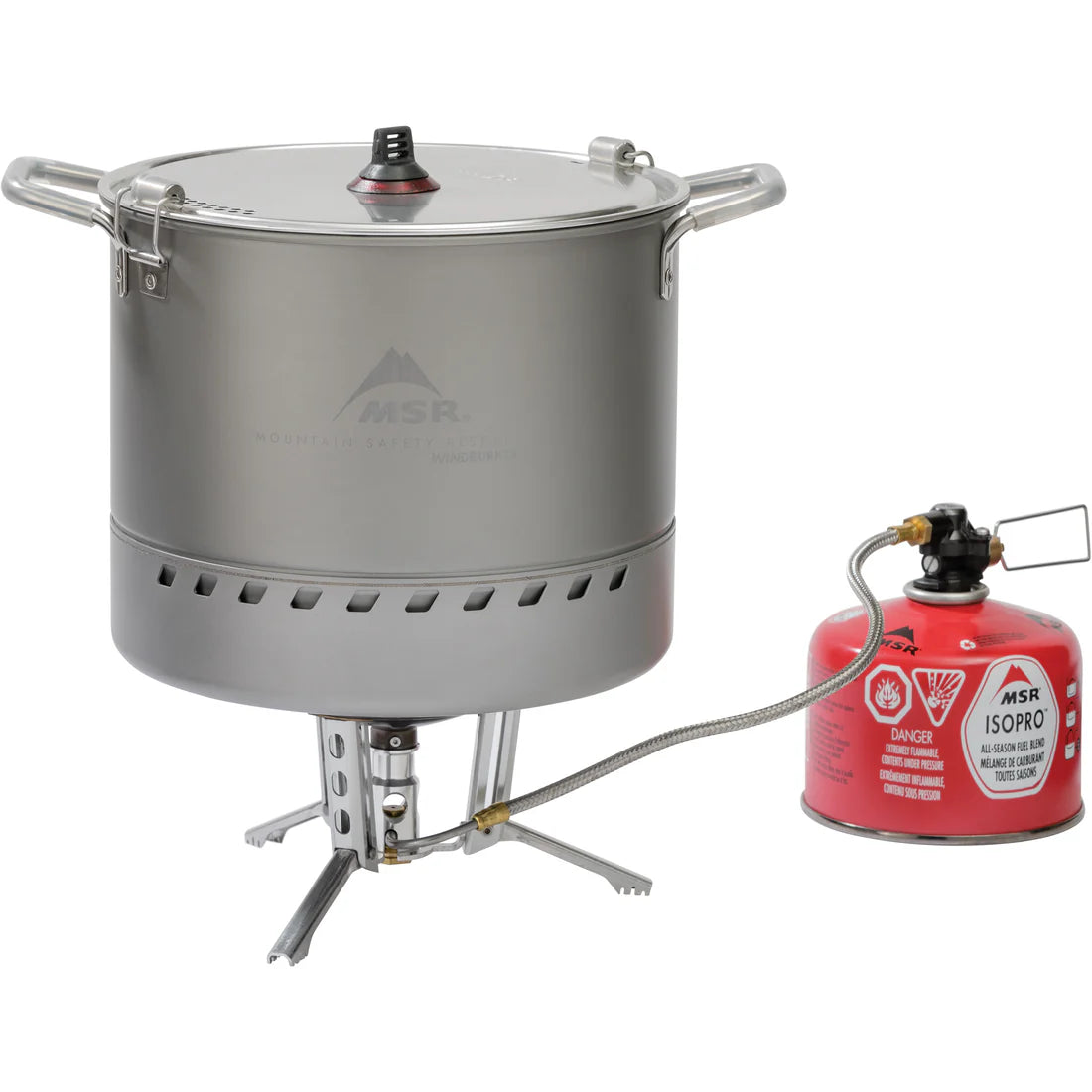 MSR WindBurner 4.5L Stock Pot Outdoor Action- Stock pot and stove