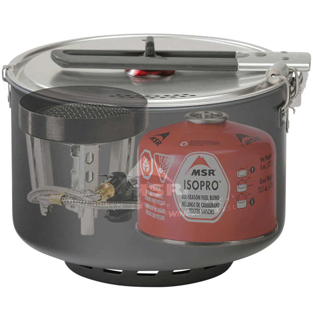 MSR WindBurner® Group Stove System Outdoor Action- xray (stove and fuel canister not included)